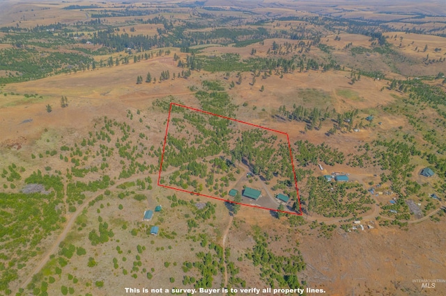 aerial view featuring a rural view