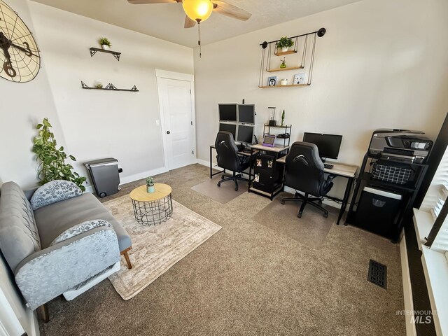 7063 S Pear Blossom, Meridian, ID 83642 - office area with ceiling fan and carpet flooring