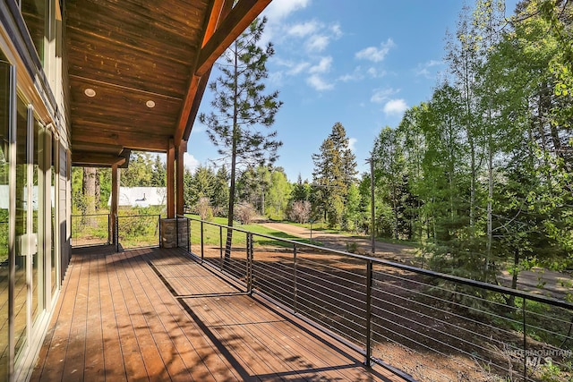 1 Caribou Pkwy, Cascade, ID 83611 - wooden terrace with view of wooded area