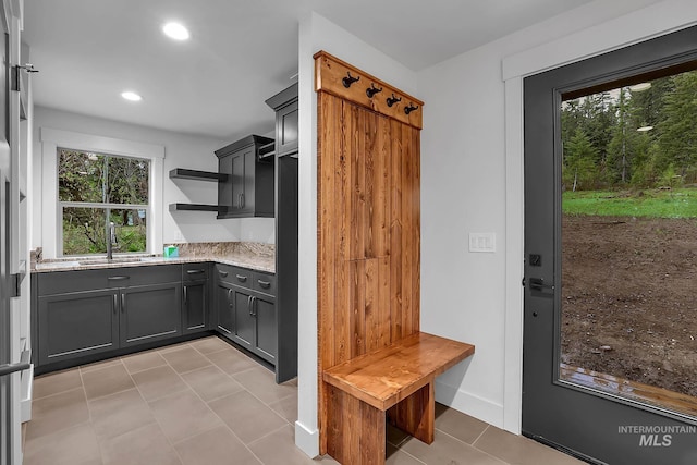 1 Caribou Pkwy, Cascade, ID 83611 - mudroom with recessed lighting, a sink, and light tile patterned flooring
