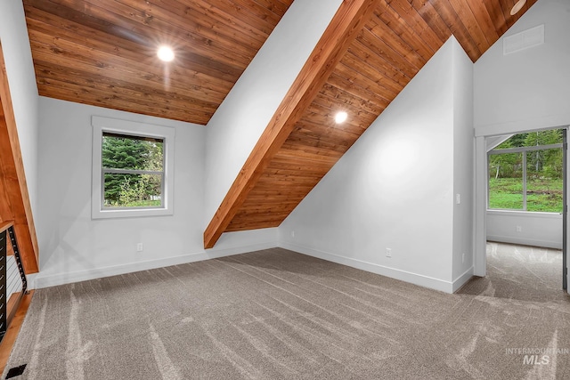 1 Caribou Pkwy, Cascade, ID 83611 - bonus room with vaulted ceiling, wood ceiling, carpet floors, baseboards, and plenty of natural light