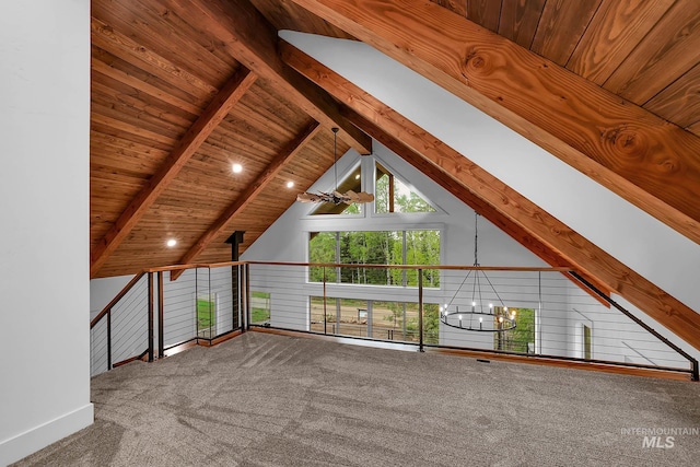1 Caribou Pkwy, Cascade, ID 83611 - bonus room with carpet floors, wood ceiling, and a chandelier