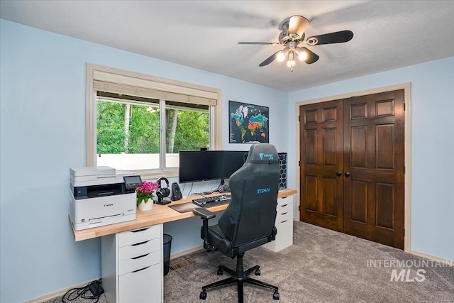 1901 W Cherry Ct, Boise, ID 83705 - carpeted office with ceiling fan and baseboards