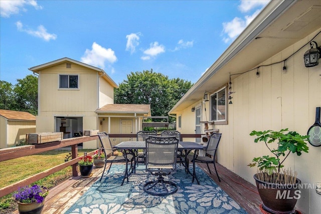 3600 S Robinson Blvd, Nampa, ID 83686 - wooden deck with outdoor dining space