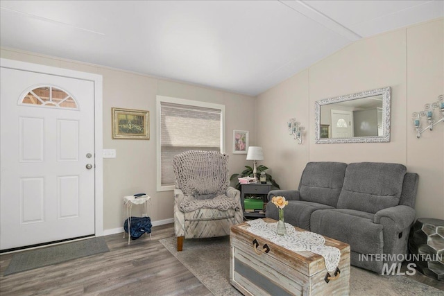 3600 S Robinson Blvd, Nampa, ID 83686 - living room featuring wood finished floors and vaulted ceiling