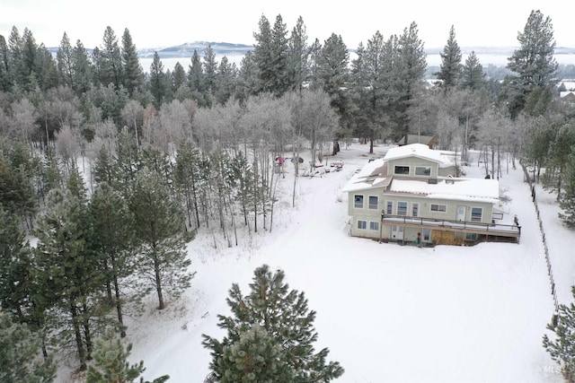 view of snowy aerial view