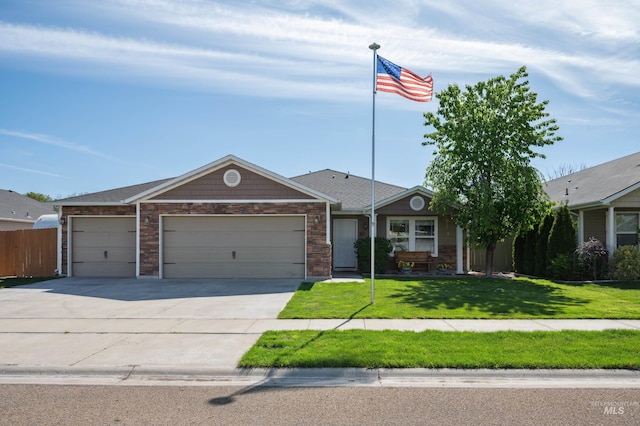 10 N Zion Park Dr, Nampa, ID 83651 - single story home featuring concrete driveway, an attached garage, and stone siding