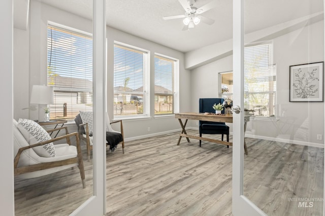315 Bard Ave, Middleton, ID 83644 - home office with baseboards, wood finished floors, healthy amount of natural light, and a ceiling fan