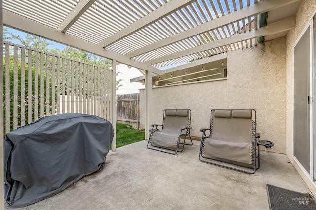 3189 S Kramer Ln, Boise, ID 83706 - view of patio / terrace featuring fence, a pergola, and a grill