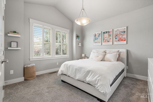 1315 N Luge Ave, Eagle, ID 83616 - carpeted bedroom featuring lofted ceiling and baseboards