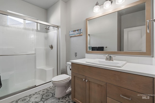 1315 N Luge Ave, Eagle, ID 83616 - bathroom with toilet, a shower stall, and vanity