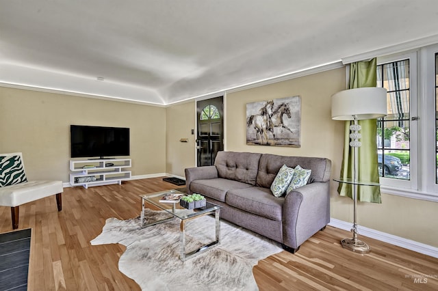 913 N 22nd St, Boise, ID 83702 - living room featuring wood finished floors and baseboards