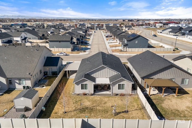 aerial view with a residential view