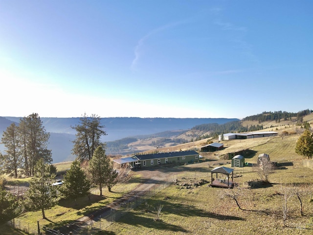 property view of mountains with a rural view