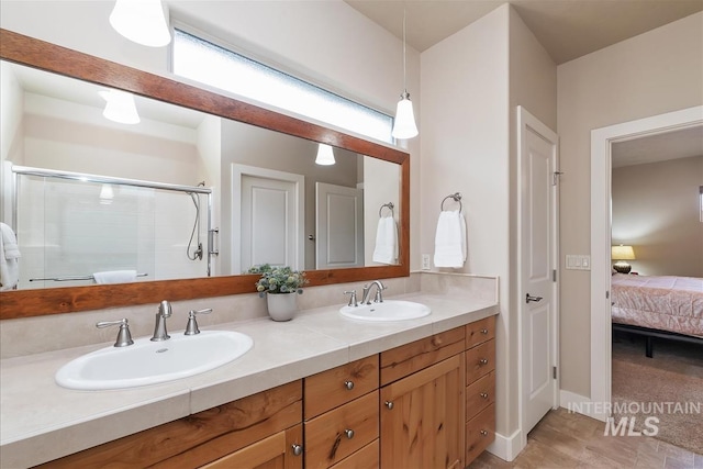 2479 N Devlin Ave, Meridian, ID 83646 - ensuite bathroom with double vanity and a shower stall