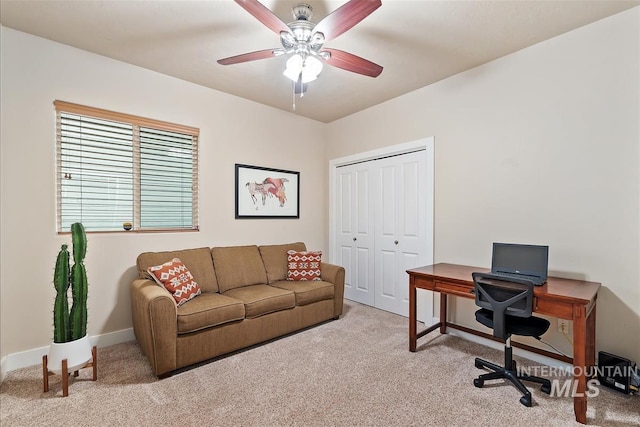 2479 N Devlin Ave, Meridian, ID 83646 - office with carpet floors, a ceiling fan, and baseboards