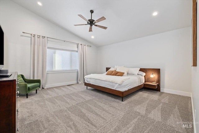 6086 S Sachet Ave, Meridian, ID 83642 - bedroom featuring carpet floors, recessed lighting, baseboards, and vaulted ceiling