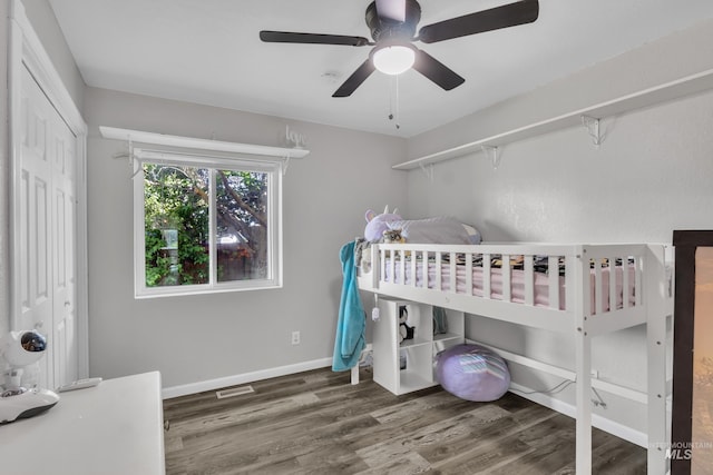 8466 W Idaho Blvd, Letha, ID 83636 - bedroom with wood finished floors, baseboards, and a ceiling fan