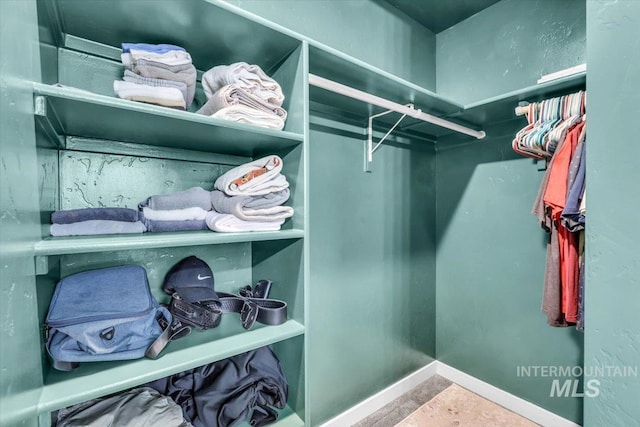 view of walk in closet