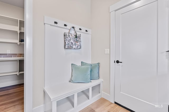 1501 E Andes Dr, Kuna, ID 83634 - mudroom featuring light wood-style floors and baseboards