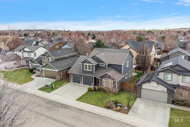 aerial view with a residential view