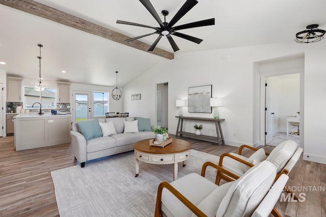 958 Gregory Way, Twin Falls, ID 83301 - living room with ceiling fan, light wood-type flooring, recessed lighting, and baseboards