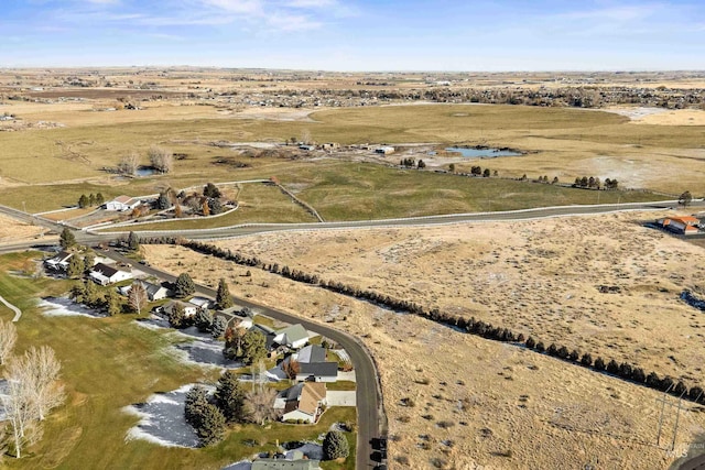 bird's eye view with a rural view