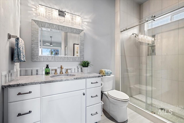 1427 N Morehouse, Eagle, ID 83616 - full bathroom with toilet, vanity, and a shower stall