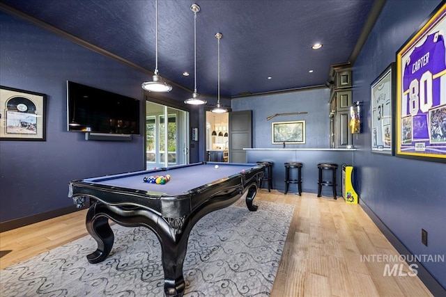 1427 N Morehouse, Eagle, ID 83616 - recreation room featuring pool table, wood finished floors, baseboards, and recessed lighting