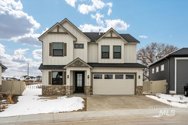 view of front of house with a garage