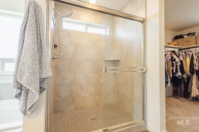 bathroom with walk in shower