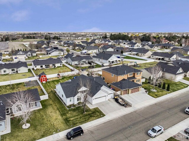 bird's eye view with a residential view