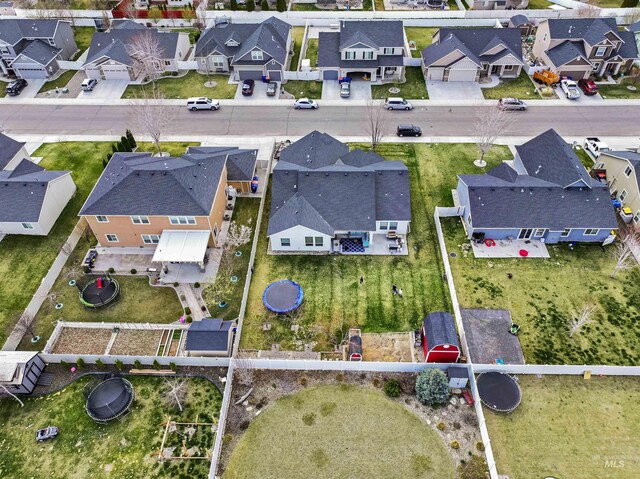 aerial view featuring a residential view