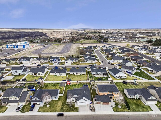 aerial view with a residential view