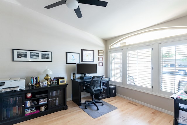 4023 N Bayou Ln, Boise, ID 83703 - office space featuring ceiling fan, healthy amount of natural light, wood finished floors, and baseboards