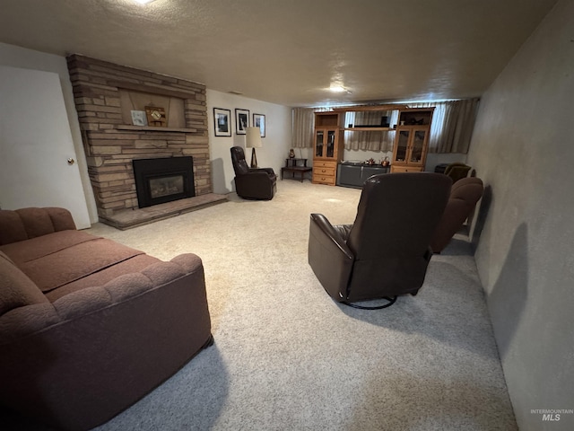 7119 W Everett, Boise, ID 83704 - living room with a fireplace and carpet