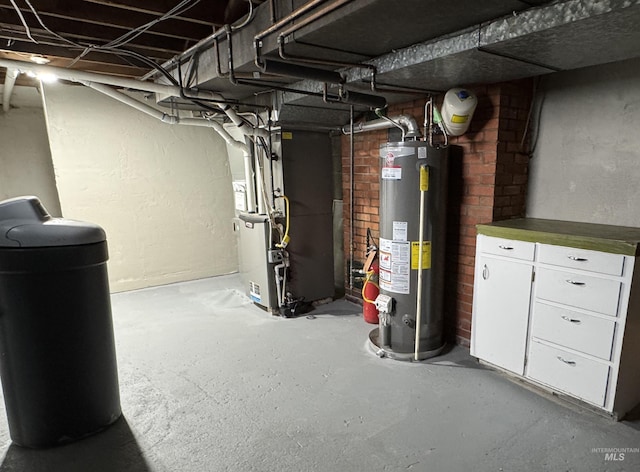 7119 W Everett, Boise, ID 83704 - unfinished basement with water heater, heating unit, and a water softener system