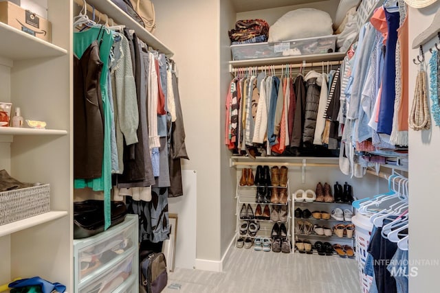 view of walk in closet