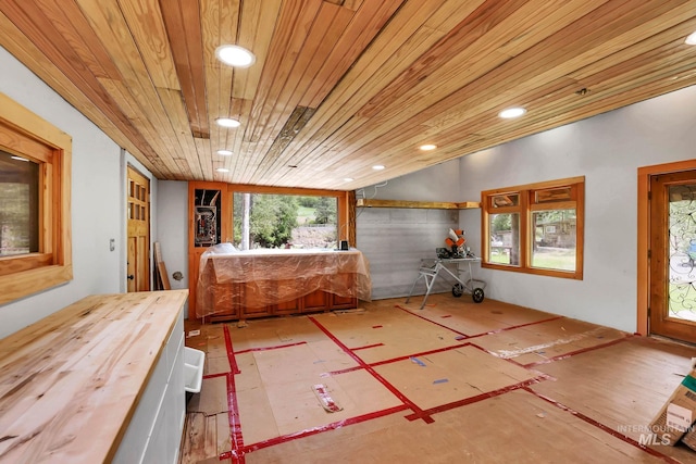 5650 Pines Rd, New Meadows, ID 83654 - miscellaneous room with recessed lighting and wood ceiling