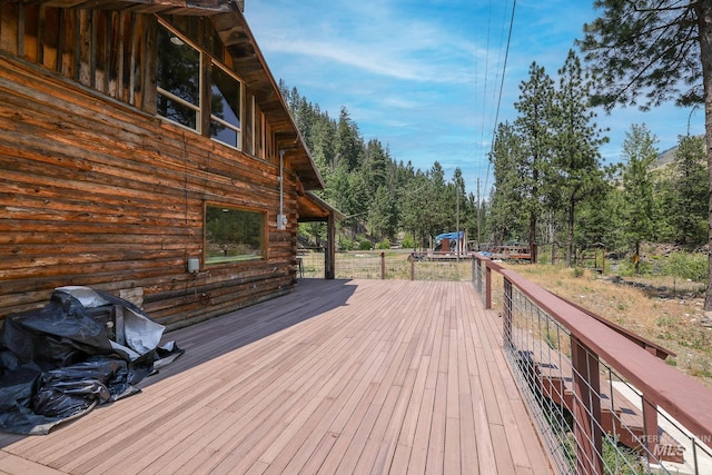 5650 Pines Rd, New Meadows, ID 83654 - view of wooden terrace