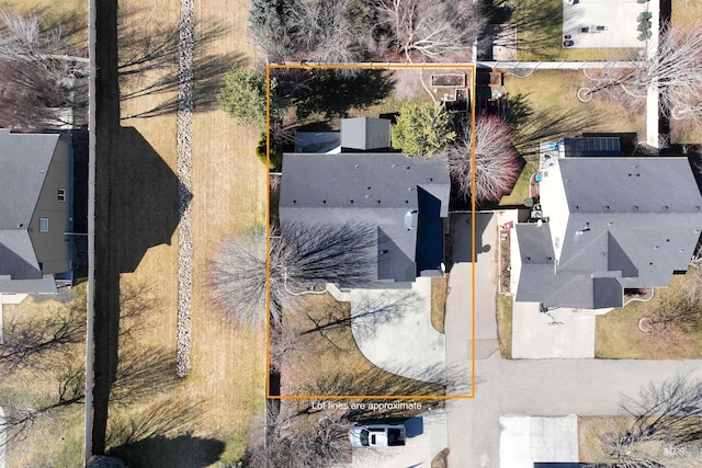 birds eye view of property featuring a residential view