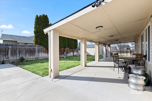 view of patio / terrace featuring a fenced backyard