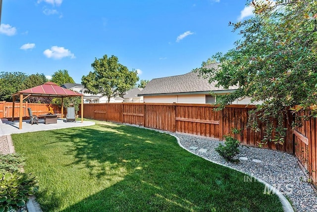 1730 W Glade Creek St, Meridian, ID 83646 - fenced backyard with a gazebo and a patio area