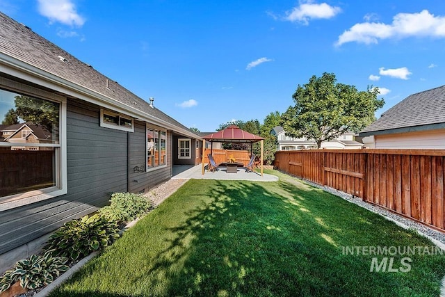 1730 W Glade Creek St, Meridian, ID 83646 - fenced backyard featuring a gazebo and a patio area