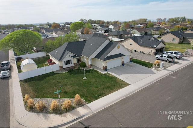 aerial view of residential area
