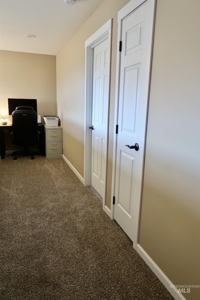 office area featuring carpet floors