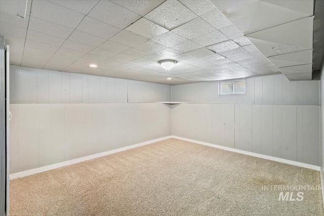519 S 5th Ave, Nampa, ID 83651 - below grade area with carpet floors and a drop ceiling