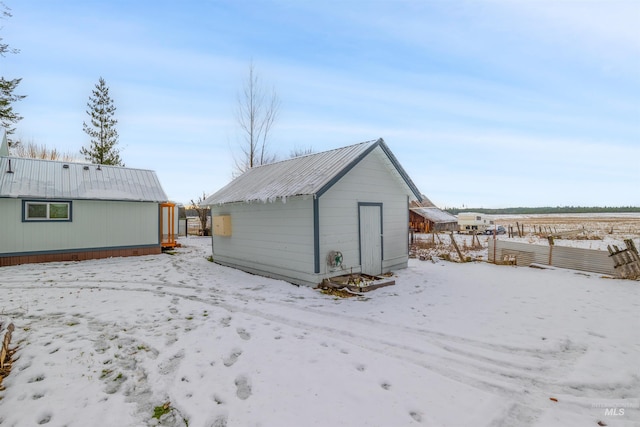 view of snow covered structure