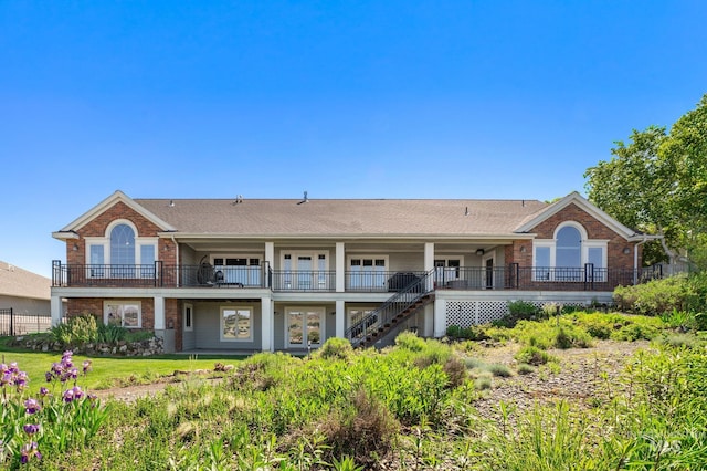 176 Marine View Dr, Lewiston, ID 83501 - view of front of property with brick siding, stairway, and french doors