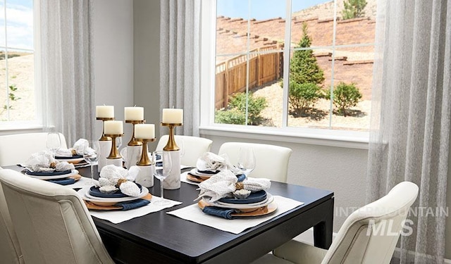 dining area featuring a healthy amount of sunlight